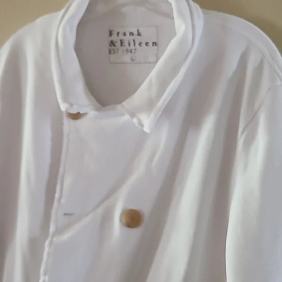 Frank & Eileen Belfast Triple Fleece Sweatshirt Peacoat White Jacket - Picture 6 of 17